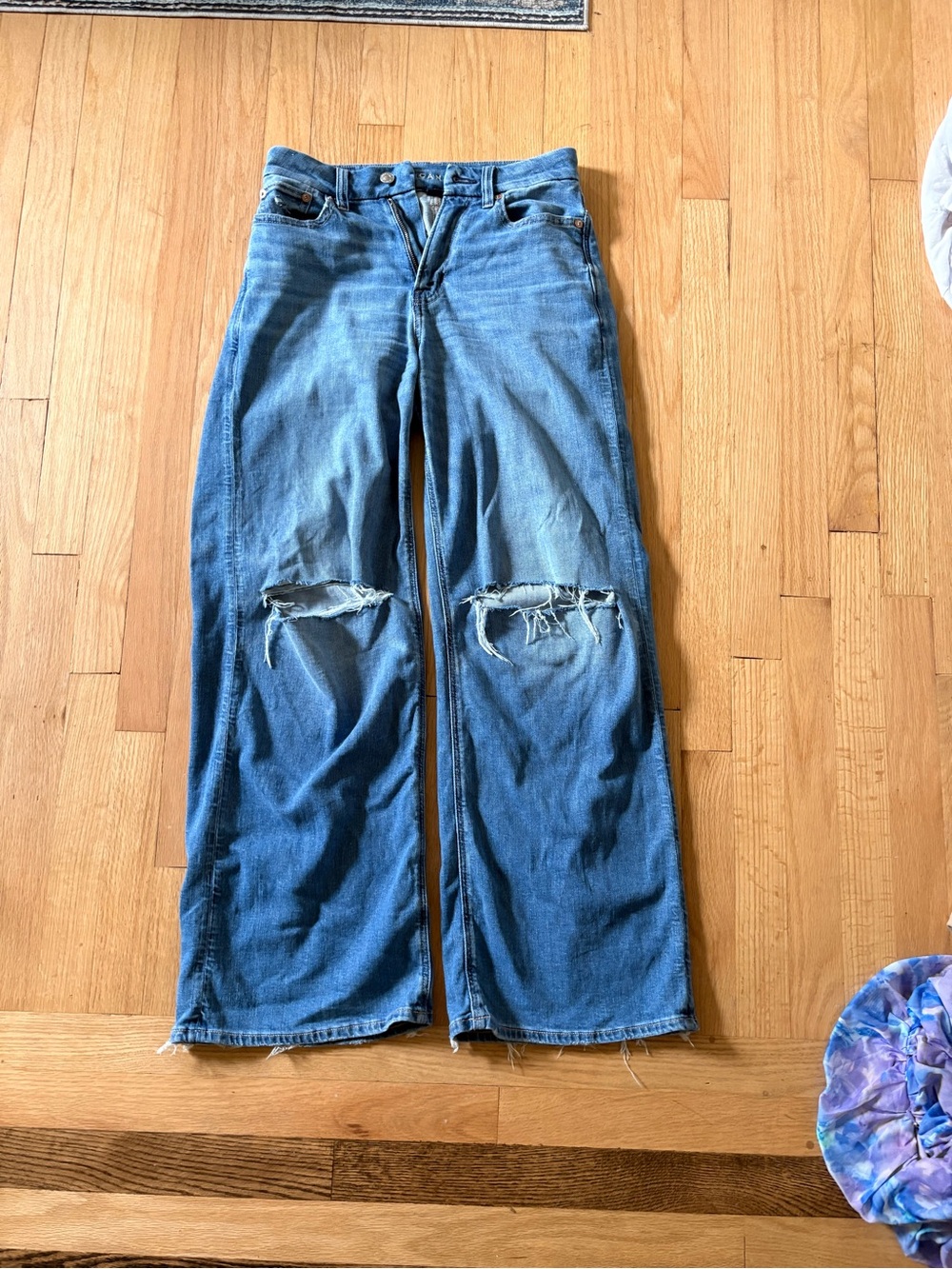 American eagle super high rise curvy baggy wide leg jean